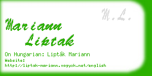 mariann liptak business card